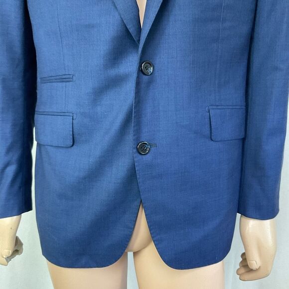Bartorelli Napoli Blue Wool Notch Lapel Two Button Blazer Jacket 56R - Picture 7 of 15